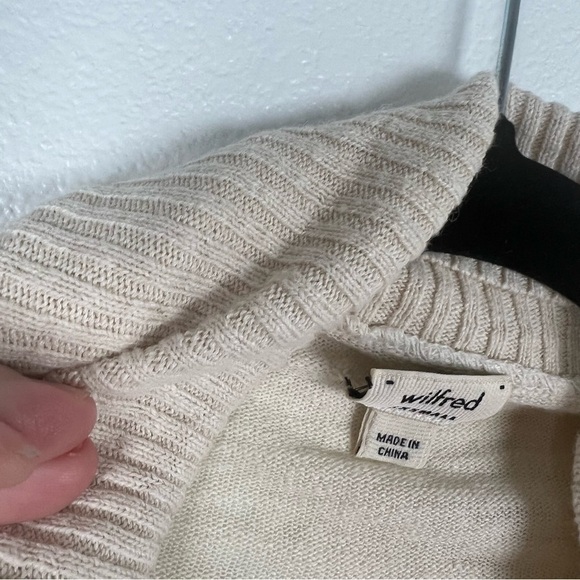 aritzia Wilfred Open Linen Blend Knit Cardigan Cream Sz XXS - Picture 6 of 8